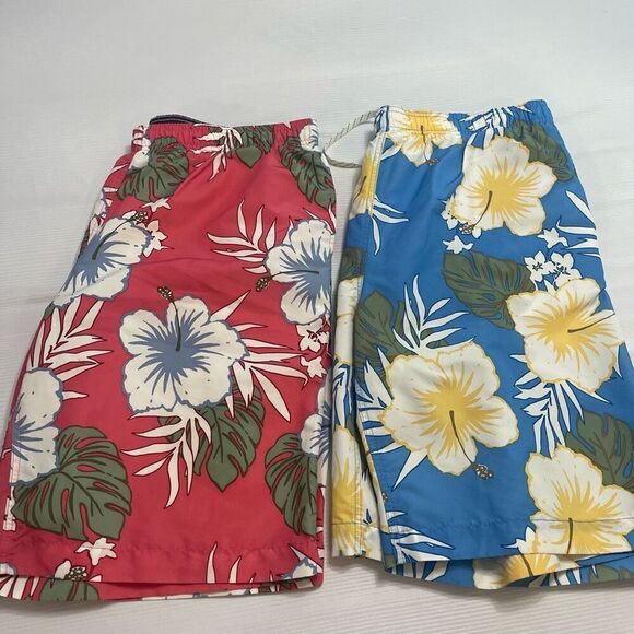 Lot Of 2 Lands End Floral Swim Trunks Size XL New - Picture 1 of 10